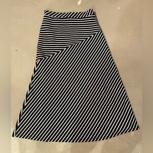 Striped Black and White A-Line Women's Skirt